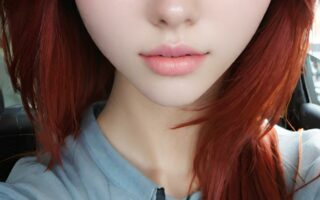 AI girl with red hair wallpaper