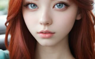 AI girl with red hair wallpaper