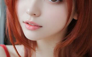 AI girl with red hair wallpaper