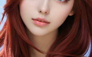 AI girl with red hair wallpaper