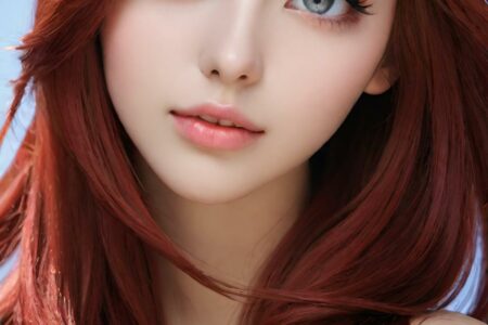AI girl with red hair wallpaper