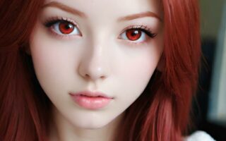 AI girl with red hair wallpaper