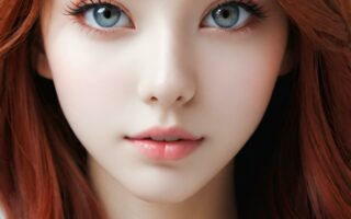 AI girl with red hair wallpaper