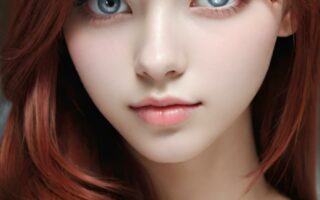 AI girl with red hair wallpaper