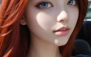 AI girl with red hair wallpaper