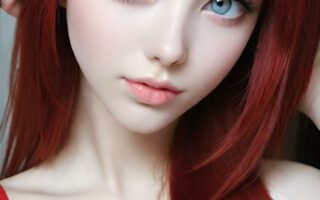 AI girl with red hair wallpaper