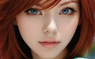 AI girl with red hair wallpaper