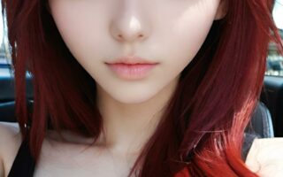 AI girl with red hair wallpaper