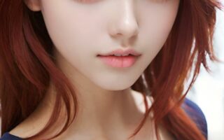 AI girl with red hair wallpaper