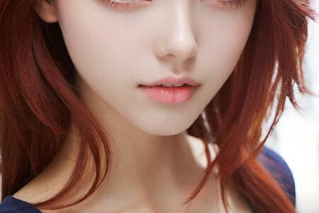 AI girl with red hair wallpaper