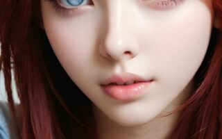 AI girl with red hair wallpaper