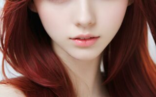 AI girl with red hair wallpaper
