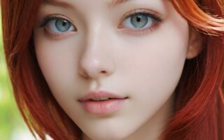 AI girl with red hair wallpaper
