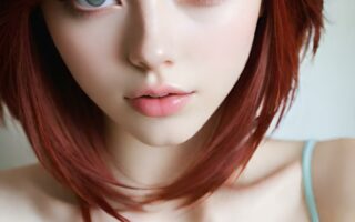 AI girl with red hair wallpaper