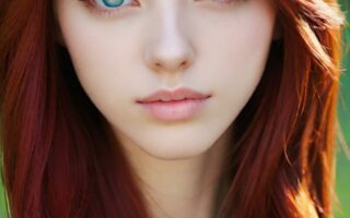 AI girl with red hair wallpaper