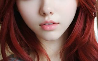 AI girl with red hair wallpaper