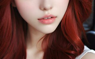 AI girl with red hair wallpaper