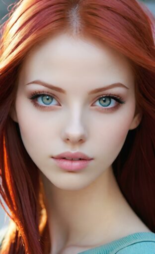 AI girl with red hair wallpaper