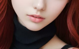 AI girl with red hair wallpaper