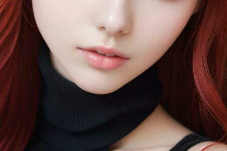 AI girl with red hair wallpaper