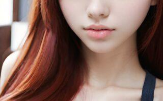 AI girl with red hair wallpaper