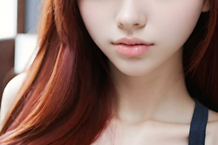 AI girl with red hair wallpaper