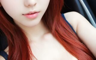AI girl with red hair wallpaper
