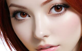 AI girl with red hair wallpaper