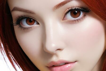 AI girl with red hair wallpaper