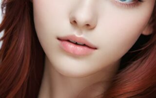AI girl with red hair wallpaper
