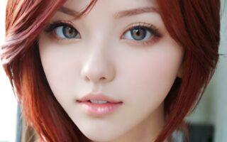 AI girl with red hair wallpaper