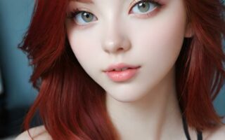 AI girl with red hair wallpaper
