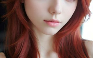 AI girl with red hair wallpaper