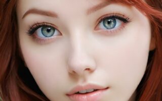 AI girl with red hair wallpaper
