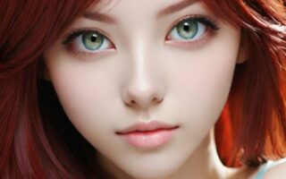 AI girl with red hair wallpaper