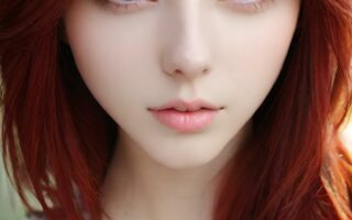 AI girl with red hair wallpaper