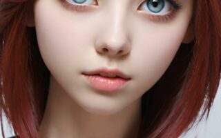 AI girl with red hair wallpaper