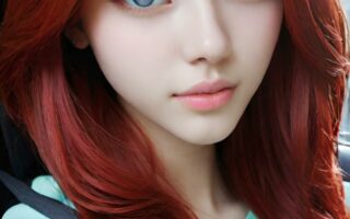 AI girl with red hair wallpaper