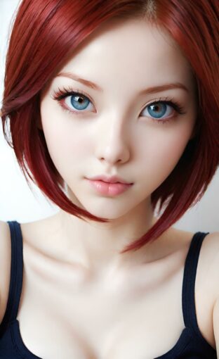 AI girl with red hair wallpaper