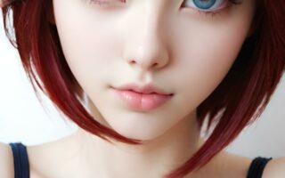 AI girl with red hair wallpaper
