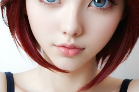 AI girl with red hair wallpaper