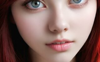 AI girl with red hair wallpaper