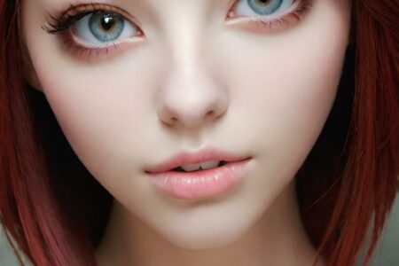 AI girl with red hair wallpaper