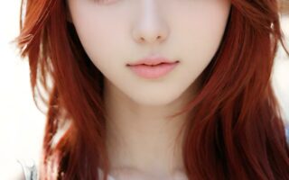 AI girl with red hair wallpaper