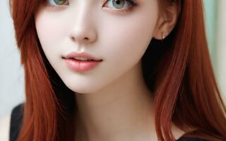 AI girl with red hair wallpaper