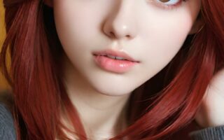 AI girl with red hair wallpaper
