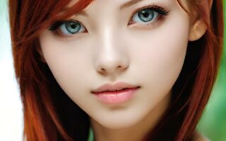 AI girl with red hair wallpaper