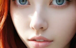 AI girl with red hair wallpaper