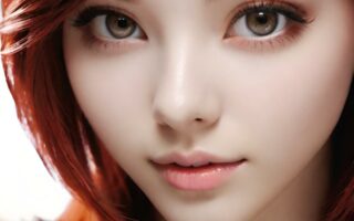 AI girl with red hair wallpaper