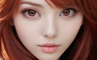 AI girl with red hair wallpaper